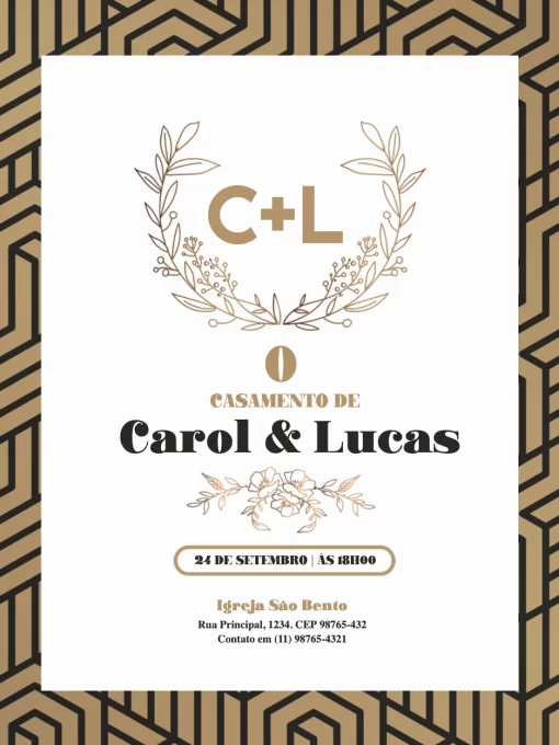 Modelo de convite - moderno casamento