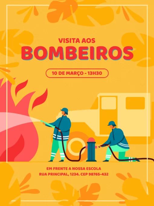 Convite Bombeiros Amarelo Convite Bombeiros Amarelo