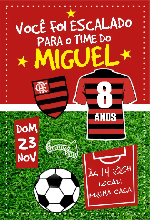 Criar convite de aniversário - Convite Flamengo