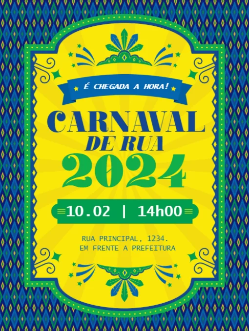 Modelo de convite - carnaval ornamentado 