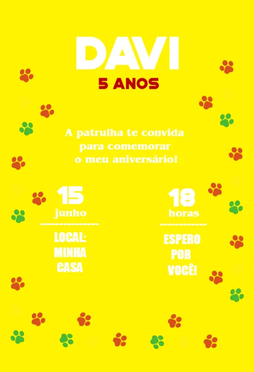 23 Convites Patrulha Canina GRÁTIS para editar e imprimir