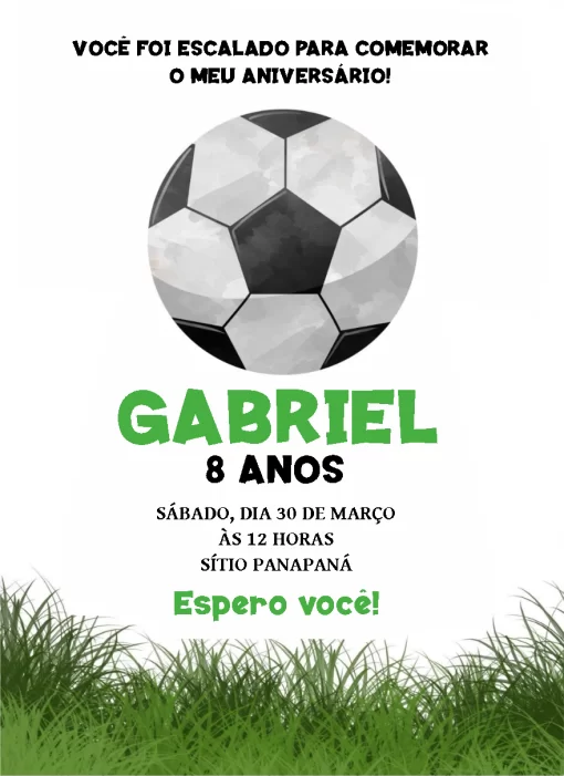 Convite futebol Convite futebol