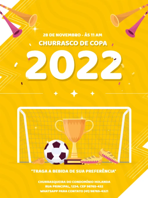 Convite Futebol Brasil Copa do Mundo 2022 Festa Digital