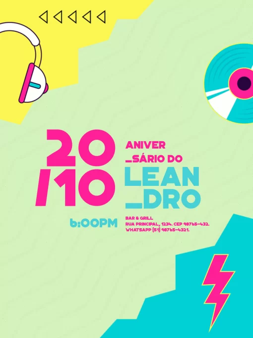 Convite De Aniversário Masculino Colorido Convite De Aniversário Masculino Colorido