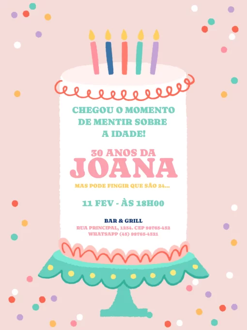 Convite De Aniversário Engraçado Rosa Convite De Aniversário Engraçado Rosa