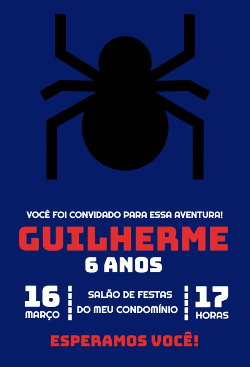 Convite Homem Aranha Digital Virtual Whatsapp