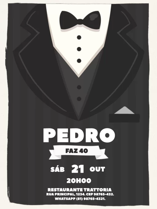 Modelo de convite - aniversário masculino