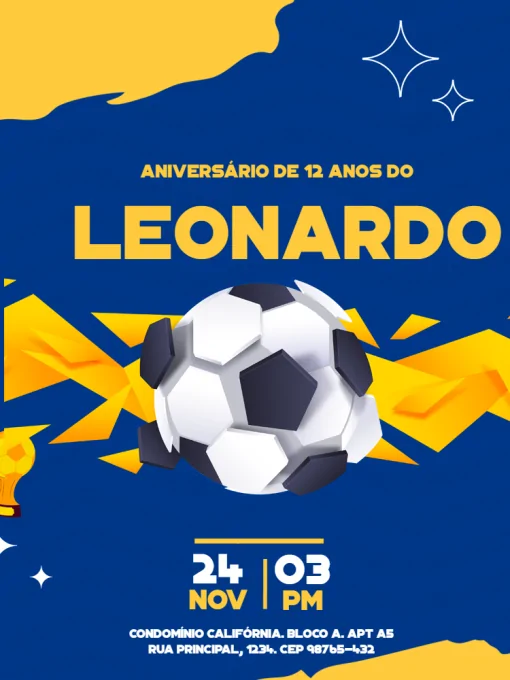 Convite Futebol Brasil Copa do Mundo 2022 Festa Digital