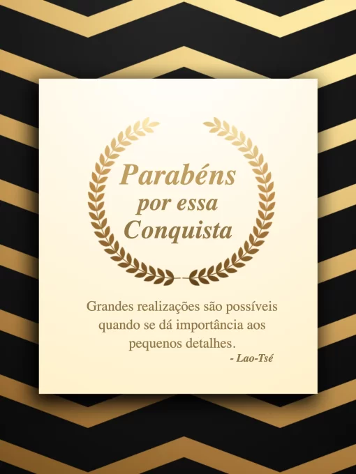 Modelo de convite - cartão comemoração conquista dourado