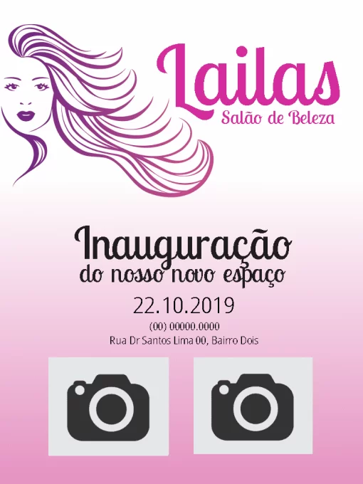 Modelo de convite - cabeleireira