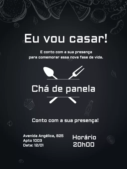 Crie Convite Para Chá De Panela Criativo Online