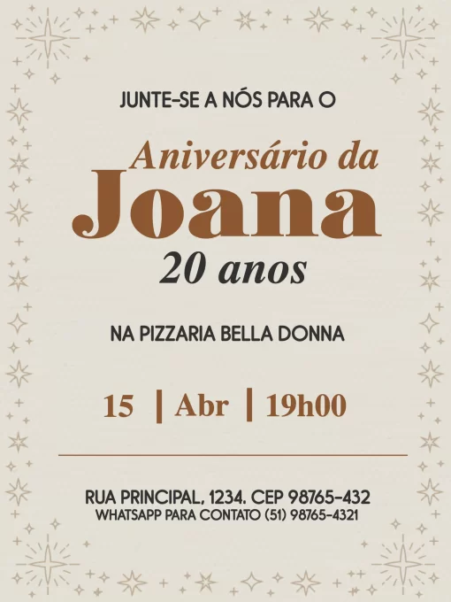 Modelo de convite - aniversário delicado