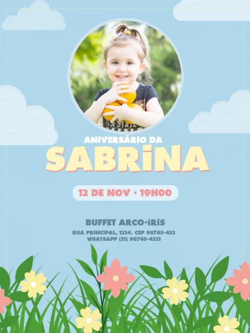Convite De Aniversário Delicado Jardim Convite De Aniversário Delicado Jardim