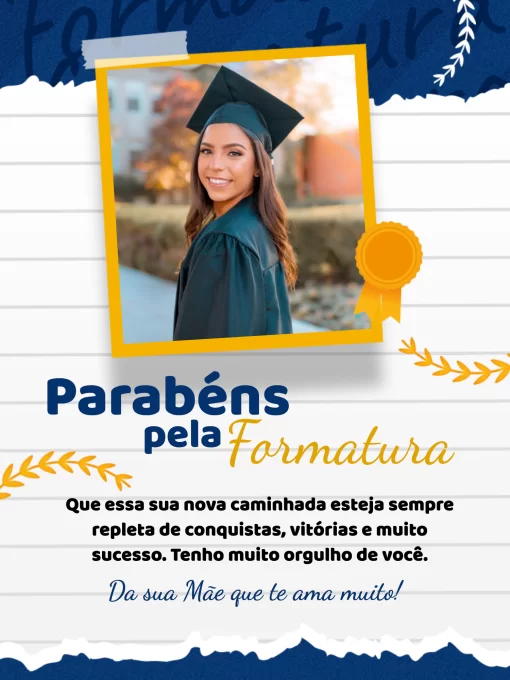 Modelo de convite - cartão comemoração formatura lúdico