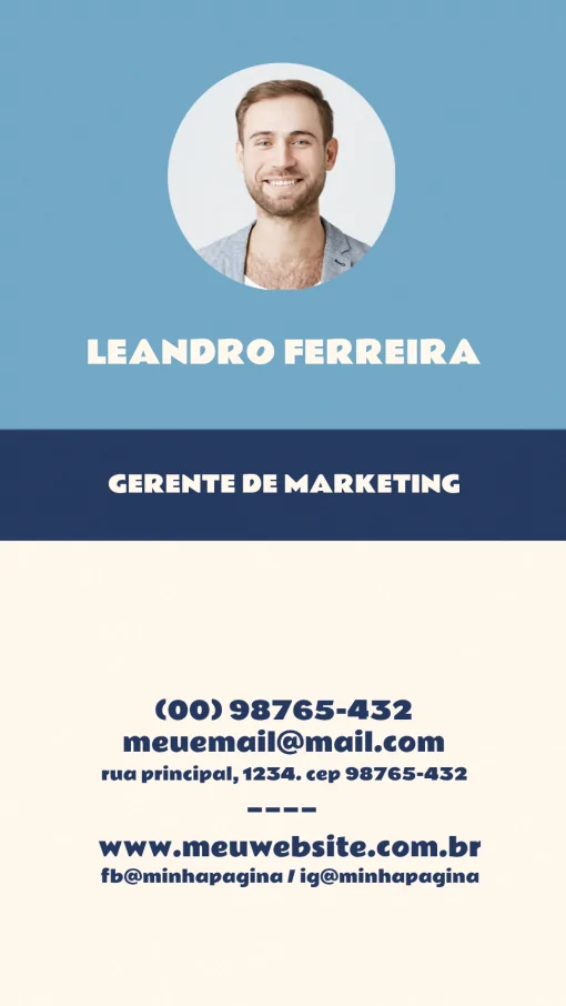 Modelo de convite - cartão visita digital gerente marketing