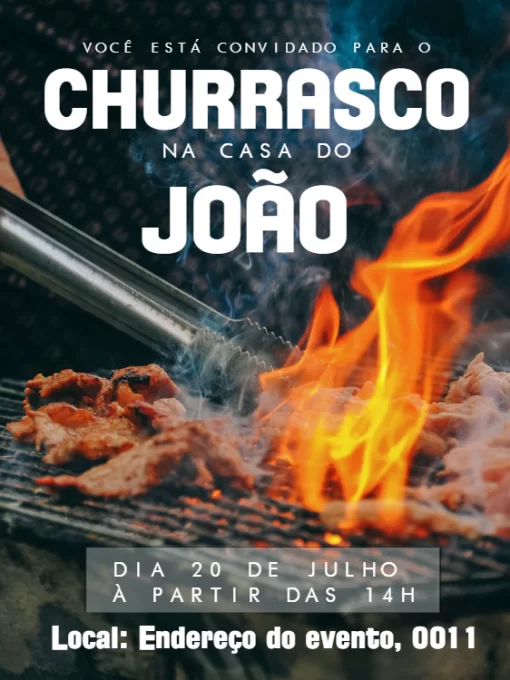 Convite Anivers Rio Churrasco Edite Online