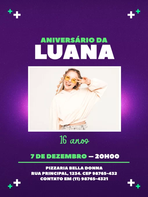 Convite De Aniversário Jovem Feminino Minimalista Convite De Aniversário Jovem Feminino Minimalista