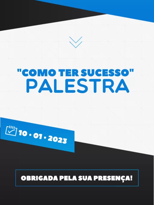 Modelo de convite - cartão agradecimento pela palestra minimalista