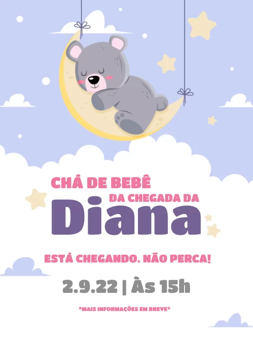 Modelo de convite - cartão chá bebê