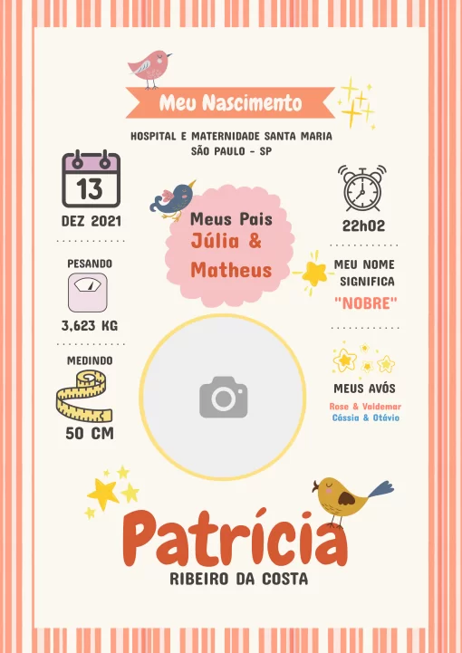 Modelo de convite - quadro nascimento