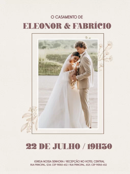 Convite De Casamento Rústico E Delicado Convite De Casamento Rústico E Delicado