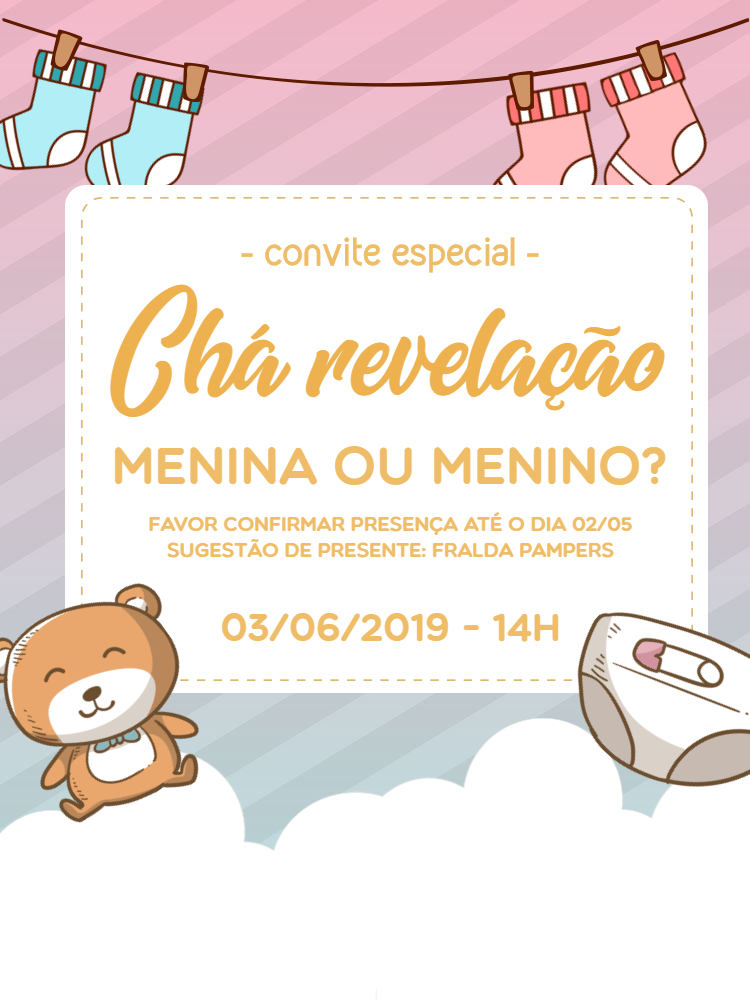 Fazer Convite Cha Revelacao Edite Online