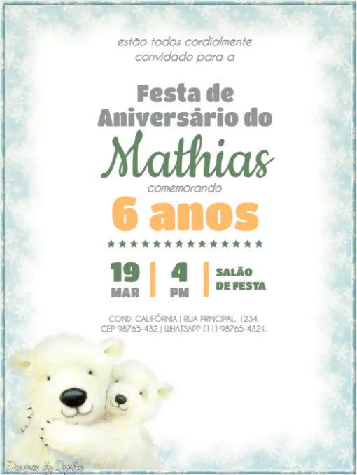 Convite De Aniversário 6 Anos Urso Para Editar Convite De Aniversário 6 Anos Urso Para Editar