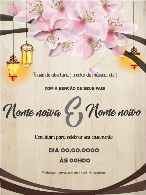 Convites de casamento virtual edite grátis online 