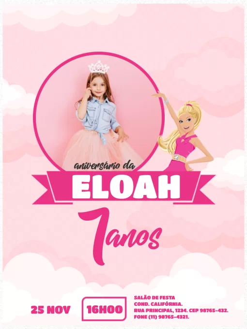 Topo de Bolo para Imprimir Barbie Princesas - Edite grátis com