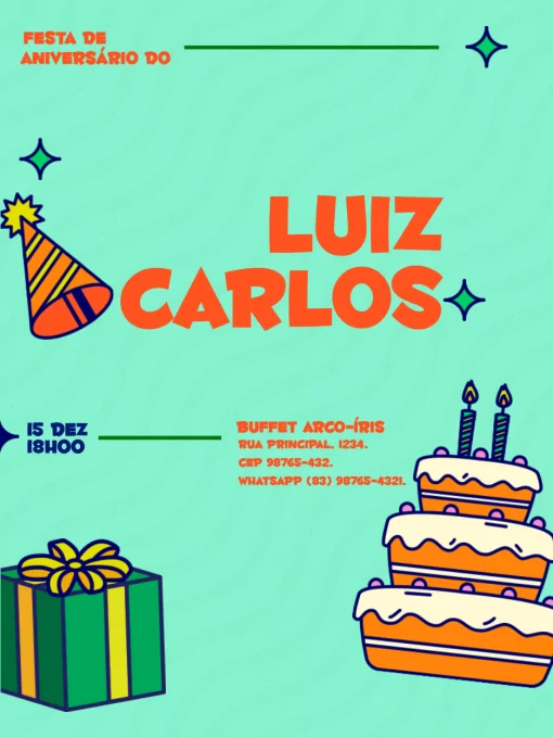 GIF de feliz aniversário com arco-íris colorido