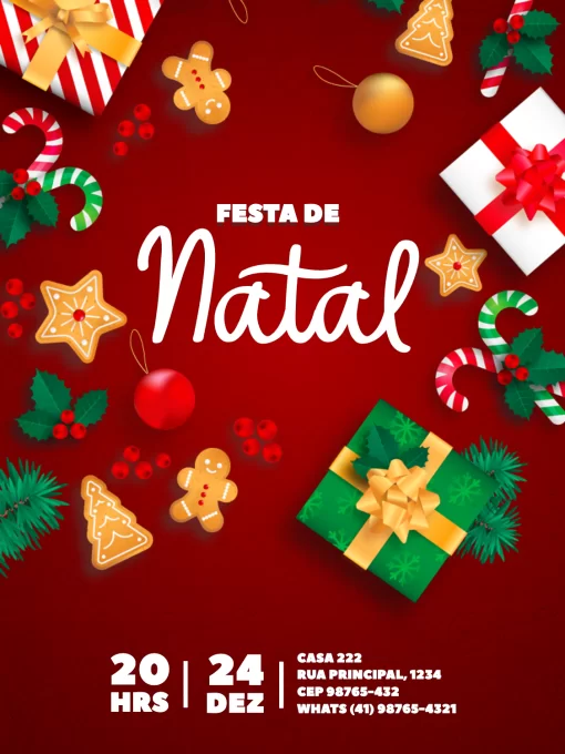 Convite De Festa De Natal ho ho ho noel Edite Online