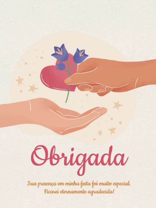 Modelo de convite - cartão agradecimento personalizado delicado