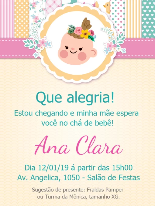 Modelo de convite - aniversário menina