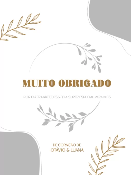 Cartão De Agradecimento De Presença De Casamento Minimalista Cartão De Agradecimento De Presença De Casamento Minimalista
