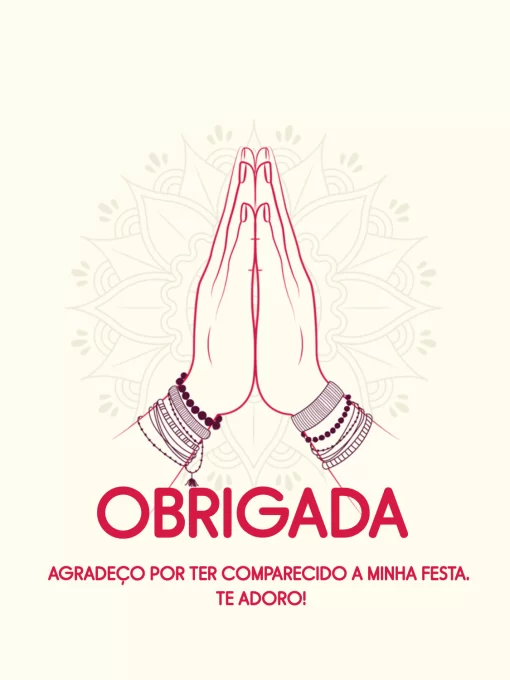 Modelo de convite - cartão agradecimento personalizado delicado