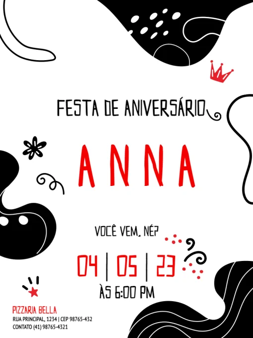 Convite Digital Aniversário Festa - Flork Bento Meme Bolo