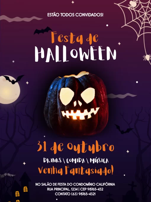 Criar convite de Halloween online grátis