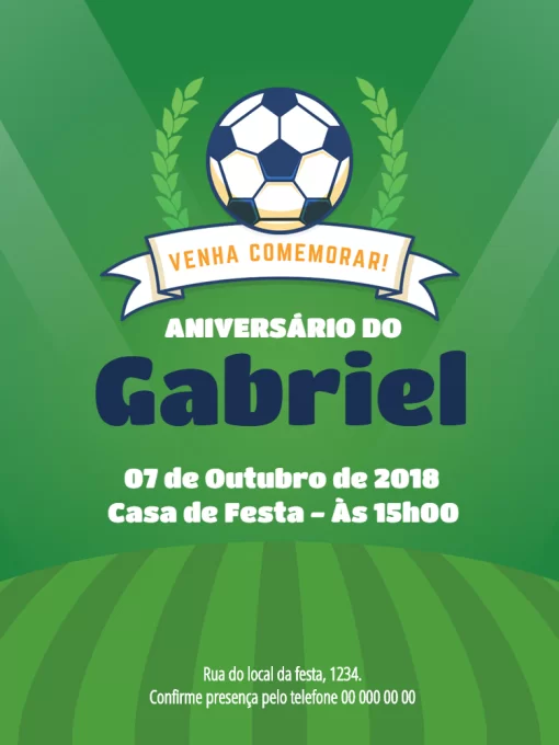 Combo Convite + Save the Date Gratis Menino FUTEBOL