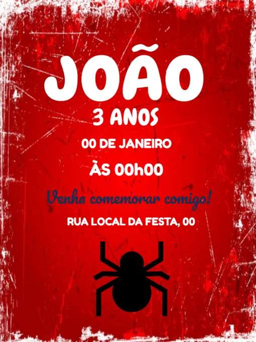 Convite Homem Aranha Digital Virtual Whatsapp