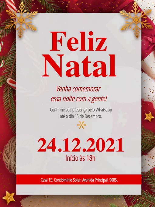 Convite Flece Navidad, Estilo Espanhol Menu de Natal