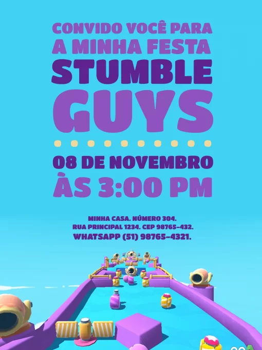 Convite Stumble Guys - Animavite - Convites Digitais e Interativos