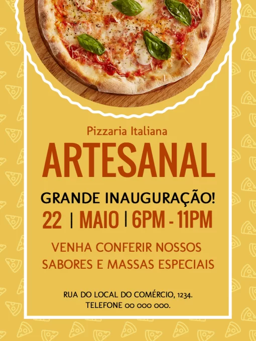 Convite online de pizzaria edite grátis