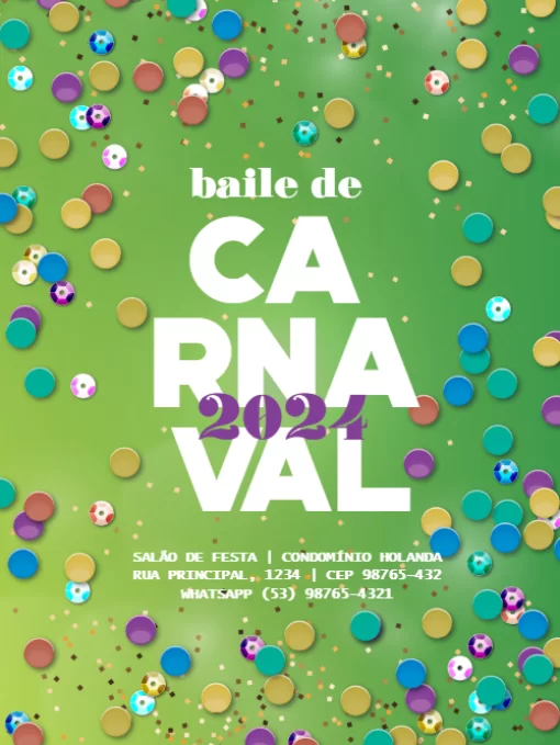 Convite Carnaval Verde E Amarelo Convite Carnaval Verde E Amarelo