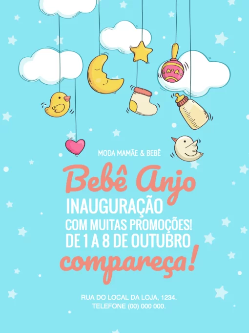 Modelo de convite - loja moda bebê