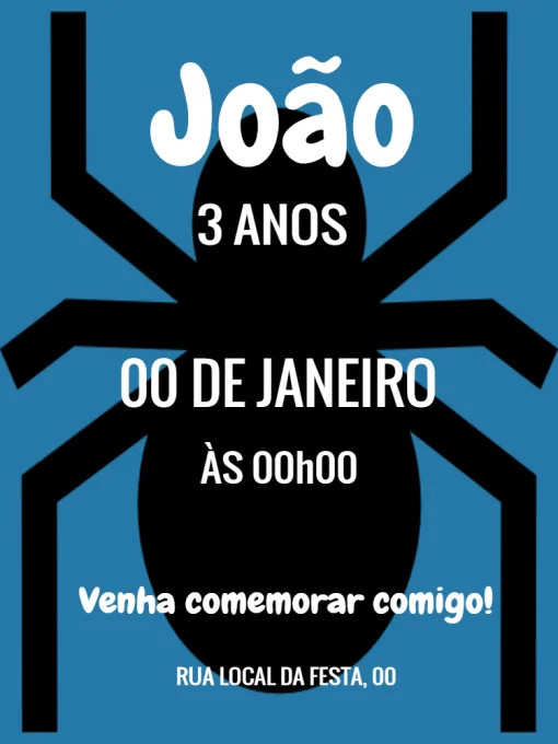 Convite Homem Aranha - Edite grátis com nosso editor online