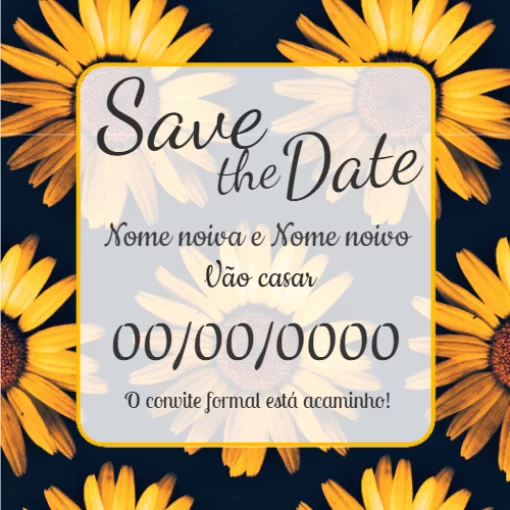 Save the Date Girassol Save the Date Girassol