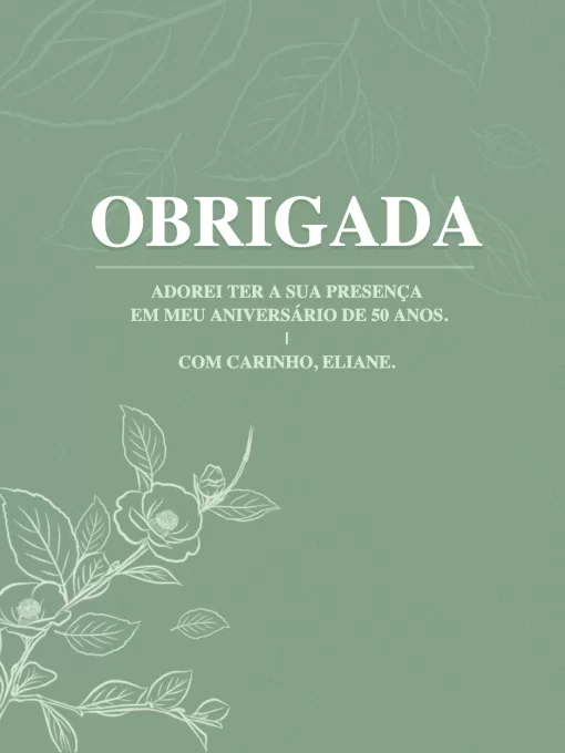 Modelo de convite - cartão agradecimento personalizado floral