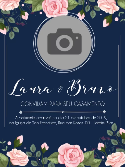 Convite de Casamento Floral Edite Online