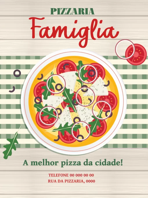 Convite online de pizzaria edite grátis