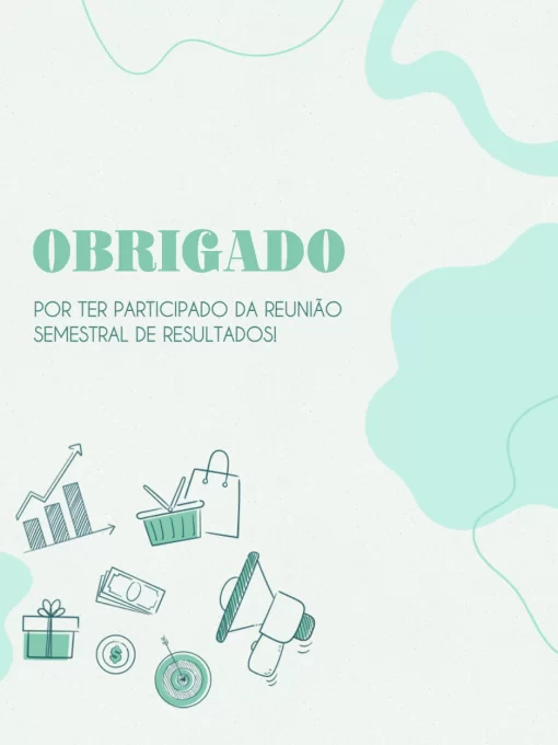 Modelo de convite - cartão agradecimento em reunião verde